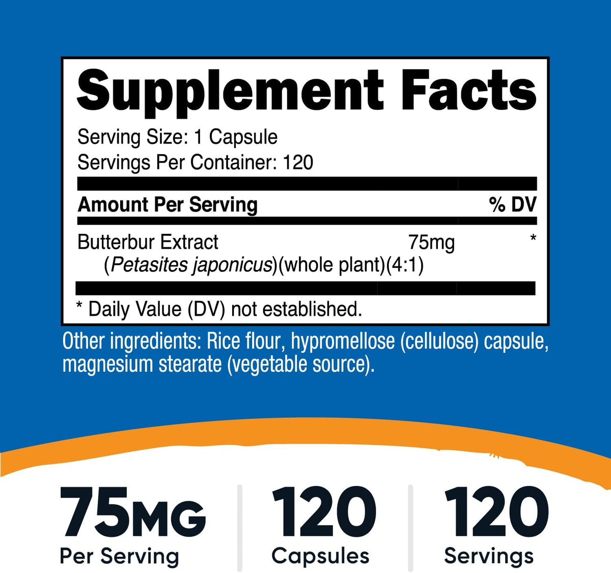 Nutricost Butterbur Extract Capsules (75mg) - 120 Capsules - görsel 2