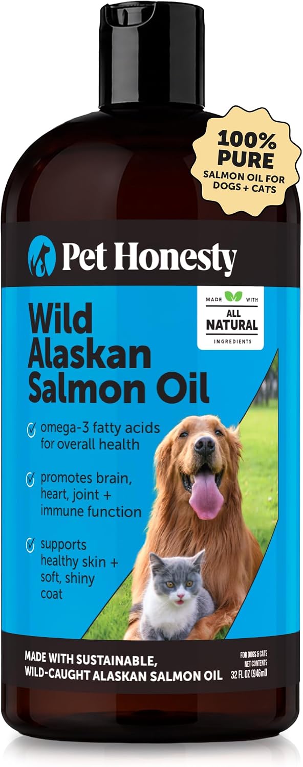 Wild Alaskan Salmon Oil for Dogs & Cats - Omega-3 Fish Oil with EPA & DHA, Sockeye Salmon, Skin & Coat Support, Pure Food Topper - 946 ml - görsel 1