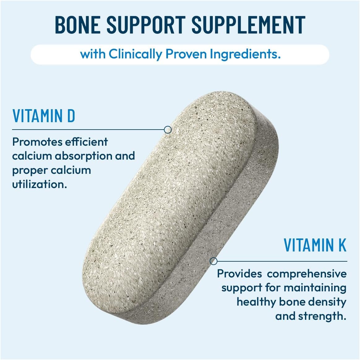 Bonexcin Advanced Bone Support Formula – Calcium, Magnesium, Vitamin D3 & K2 – Bone Density Food Supplement – 90 Capsules - görsel 3