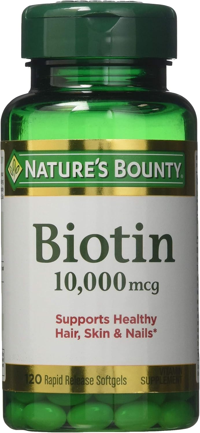 Nature's Bounty Biotin 10,000 mcg Rapid Release Softgels, 600 Count (5 Pack) - görsel 1