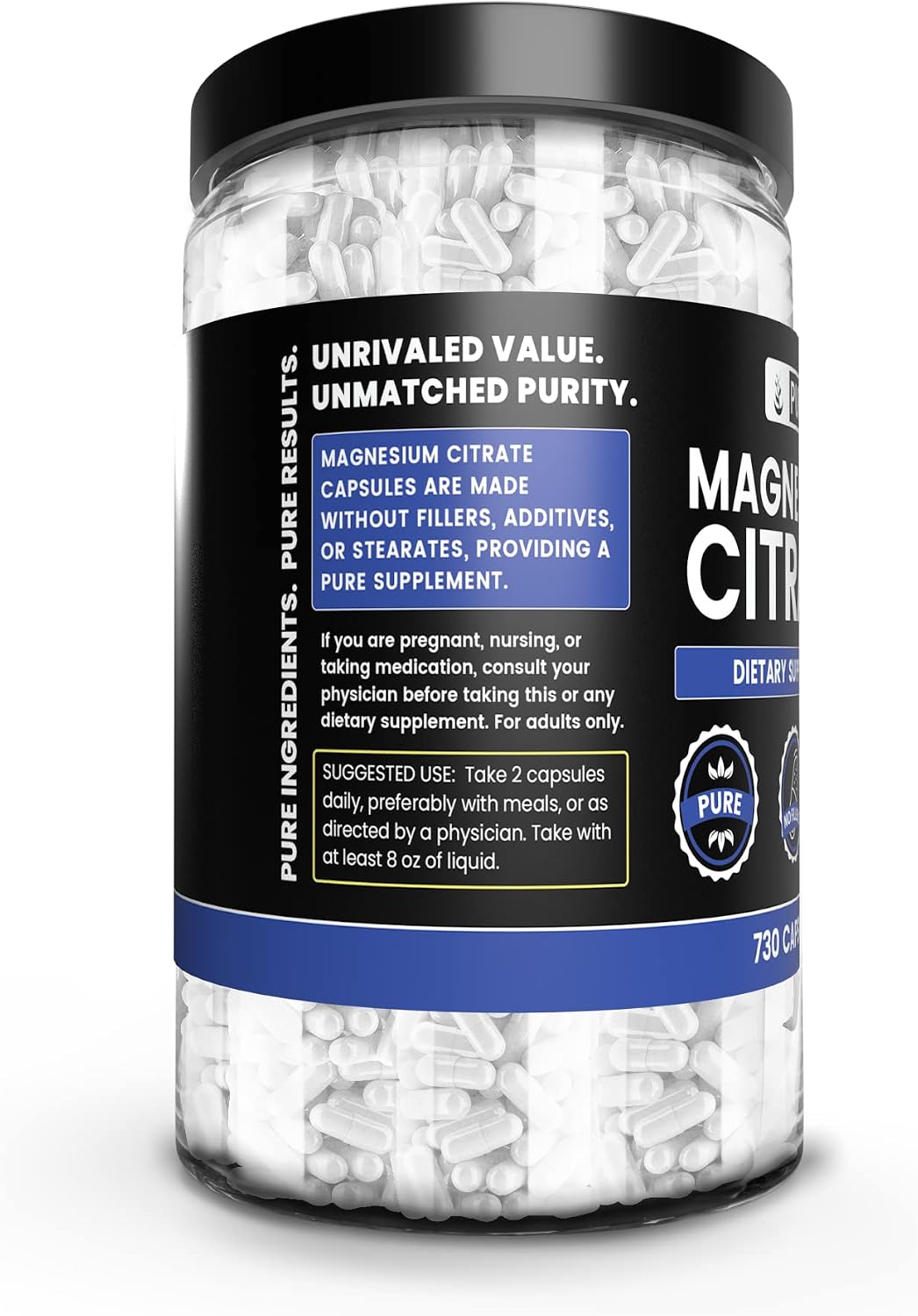 Pure Original Ingredients Magnesium Citrate, 730 Capsules - görsel 2
