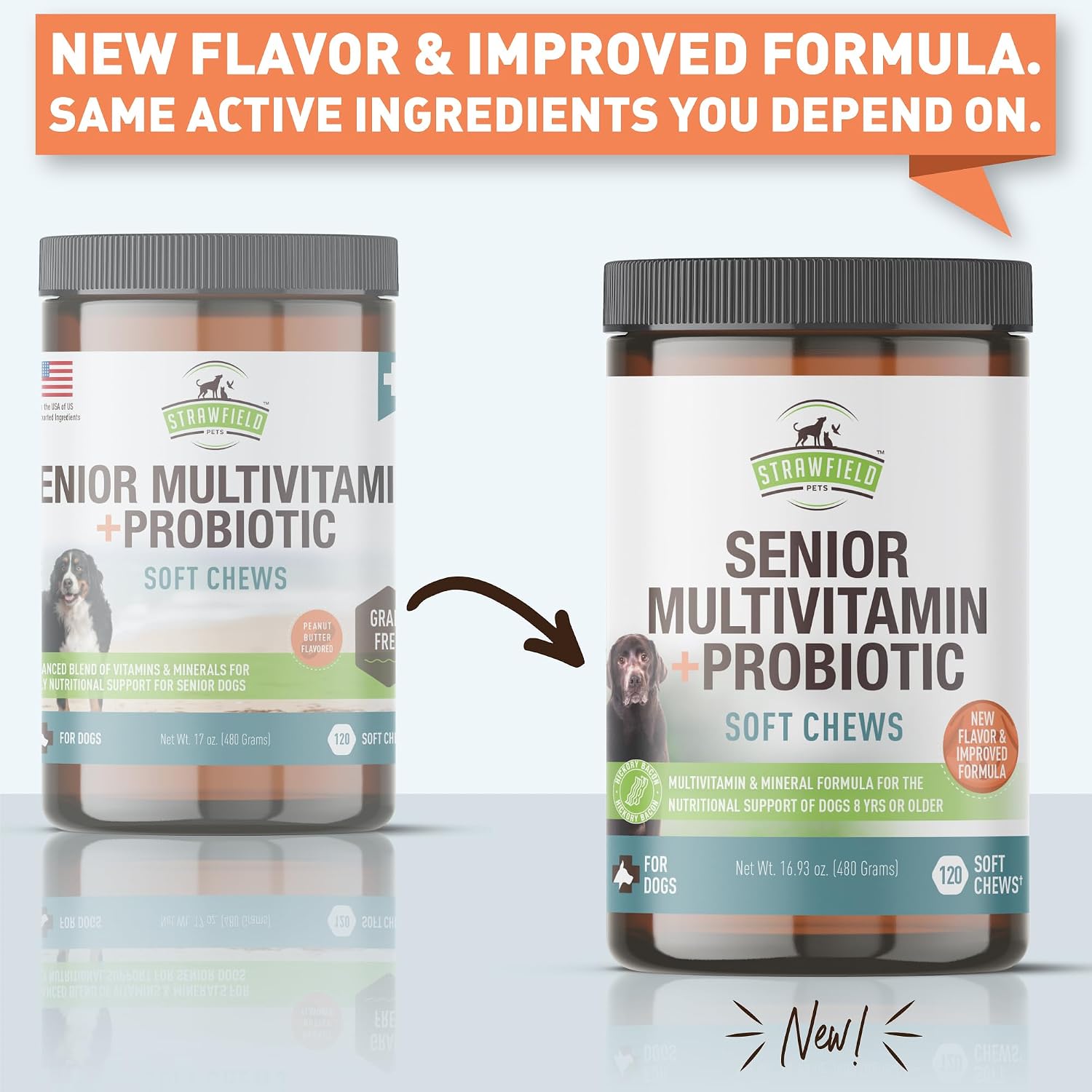Senior Multivitamin + Probiotics for Dogs with Milk Thistle Joint Support Supplement - Bacon Flavour, 120 Soft Chews - görsel 2