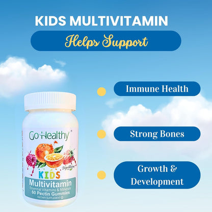 Go Healthy Kids Multivitamin Gummies with Vitamin C, D3 and Zinc – Immune Support for Children 2+
