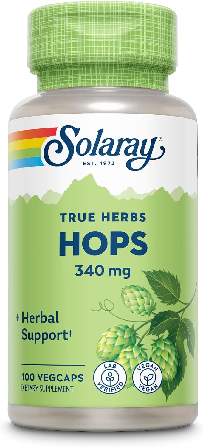 Solaray Hops Cone 340mg - 100 Vegan Capsules - görsel 3
