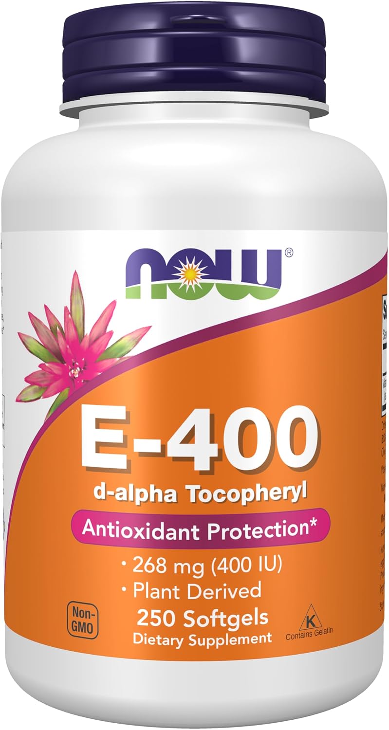 NOW Foods Vitamin E-400 IU D-Alpha Tocopheryl, 250 Softgels - görsel 1