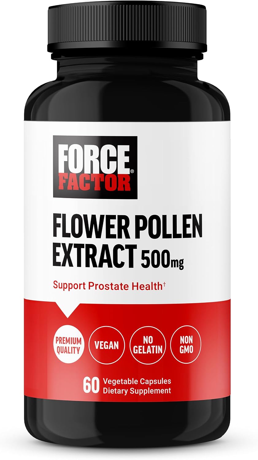 Force Factor Flower Pollen Prostate Support Supplement (500mg, 60 Capsules) - görsel 1