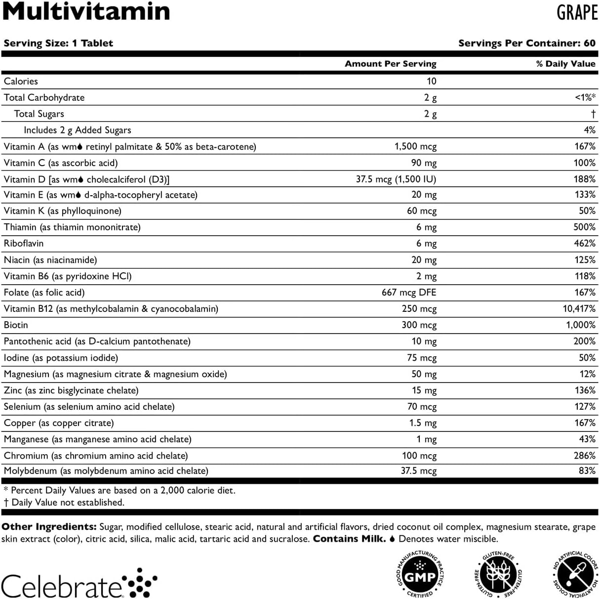 Celebrate Vitamins Bariatric Multivitamin Chewable, Iron-Free – Post Gastric Bypass & Sleeve Gastrectomy Supplement – Grape (60 Tablets) - görsel 3