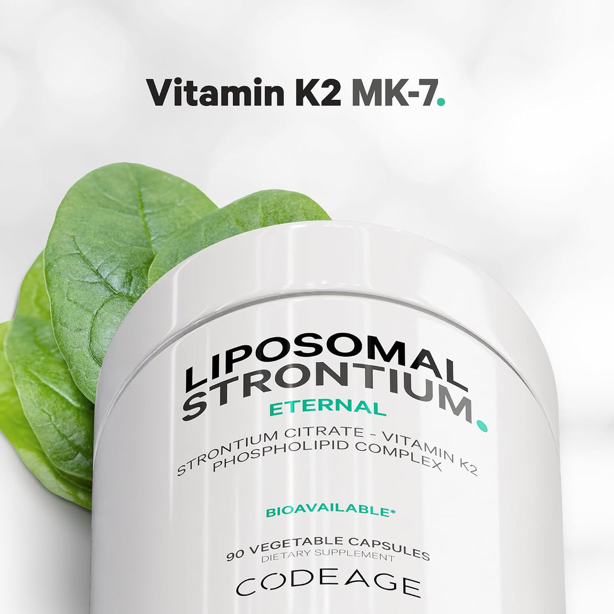Codeage Liposomal Strontium Supplement - Strontium Citrate, Vitamin K2 MK-7, Liposomal Delivery, Non-GMO, Gluten-Free - 90 Capsules - görsel 3
