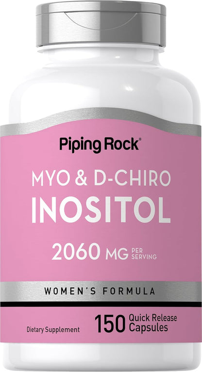 Piping Rock Myo-Inositol & D-Chiro Inositol Supplement | 150 Capsules | Complex Formula for Women | Non-GMO, Gluten-Free