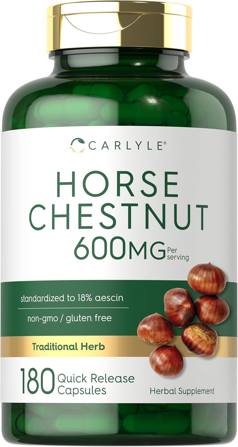 Carlyle Horse Chestnut Extract 600mg – 180 Capsules | Herbal Supplement - görsel 1