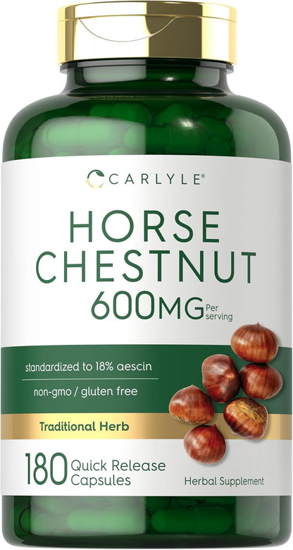 Carlyle Horse Chestnut Extract 600mg – 180 Capsules | Herbal Supplement