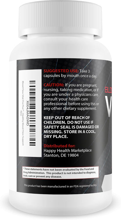 Blood Flow Vital Pro Plus - Improved Formula - Premium Blood Flow Supplement for Men