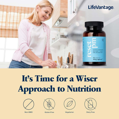 LifeVantage Reset PM - Advanced Multi-Nutrient Supplement, Restful Sleep & Optimum Health, 60 Tablets