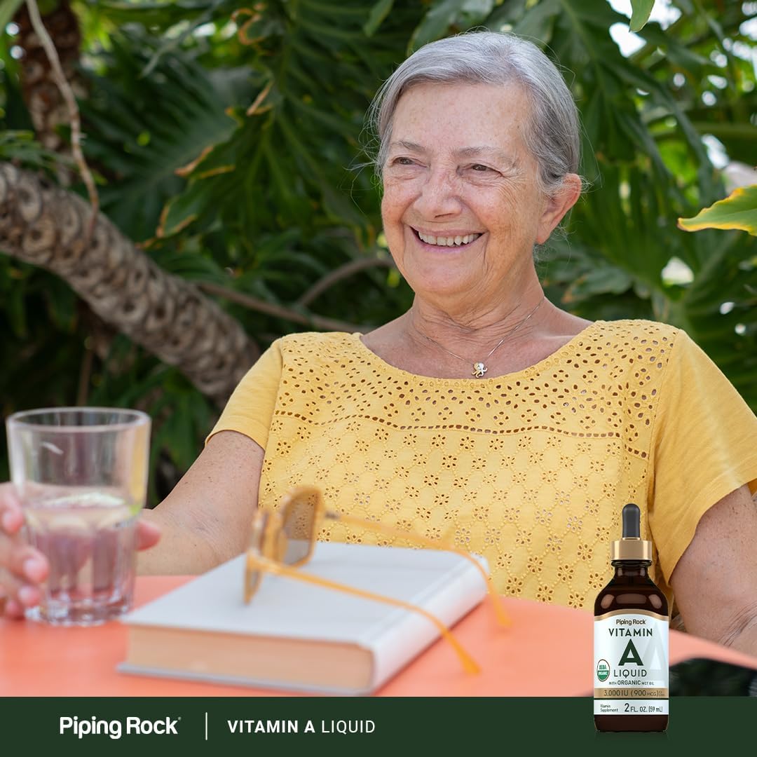Piping Rock Vitamin A Liquid Drops - 2 fl oz with Organic MCT Oil, Non-GMO & Gluten-free - görsel 6