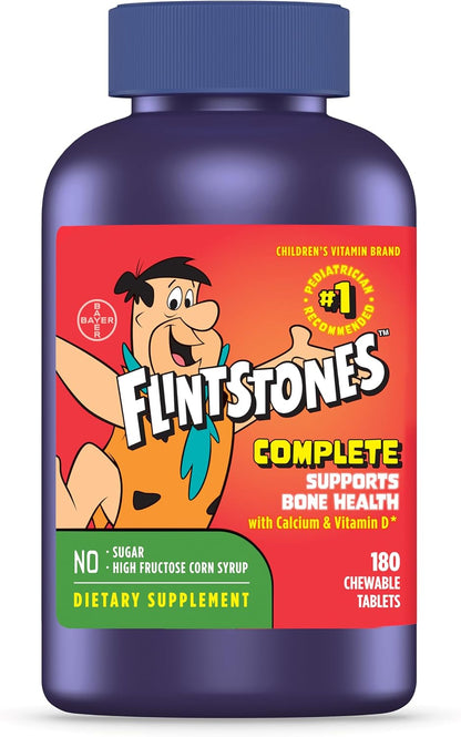 Flintstones Vitamins Chewable Children's Multivitamin, Complete with Iron, Calcium, Vitamin C, Vitamin D & More (180 Tablets)