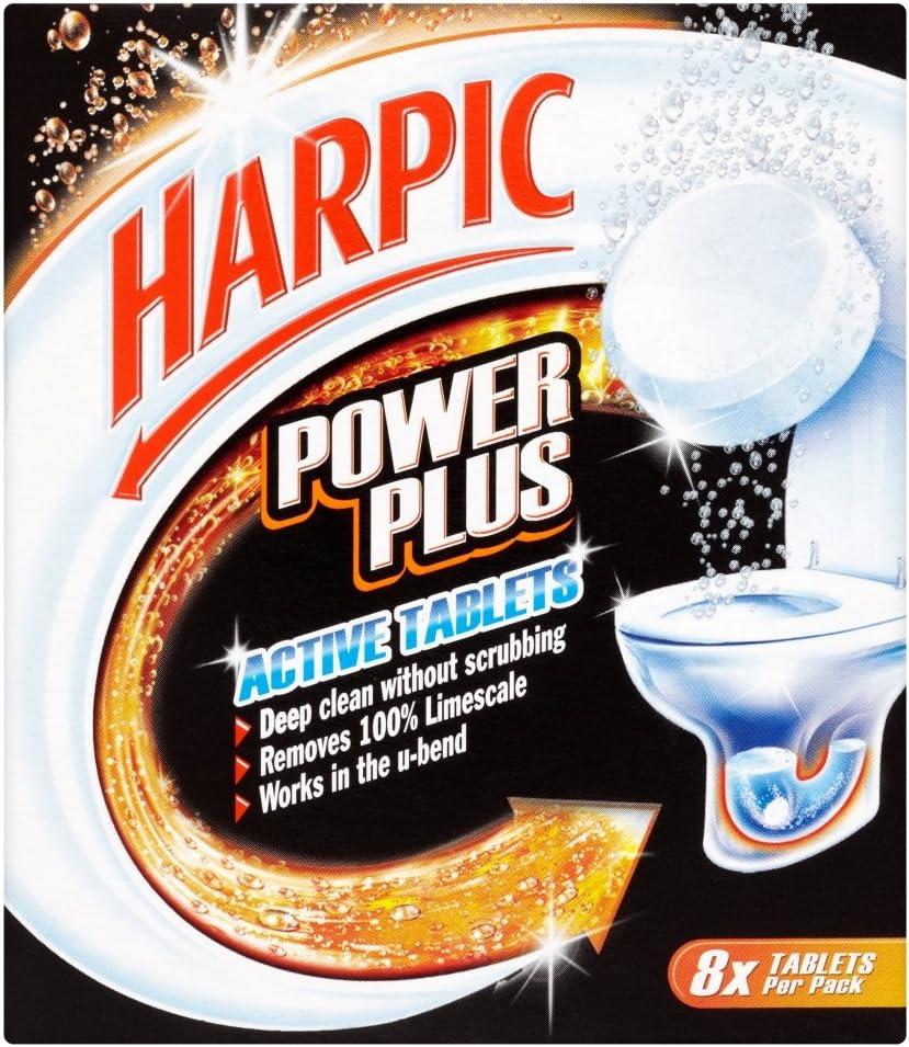 Harpic Powerplus Active Tablets, Original Scent, 8 Tablets - görsel 1