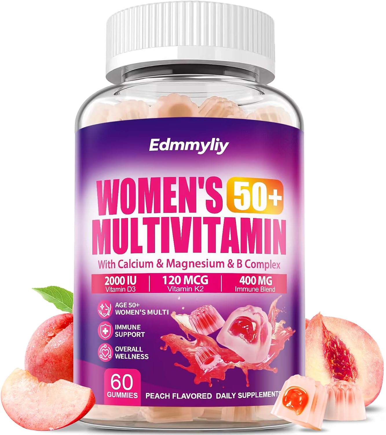 Women's Multivitamin Gummy for Age 50 and Over – Chewable Multi Vitamin with A, C, D3, E, K2 and B Complex - görsel 1