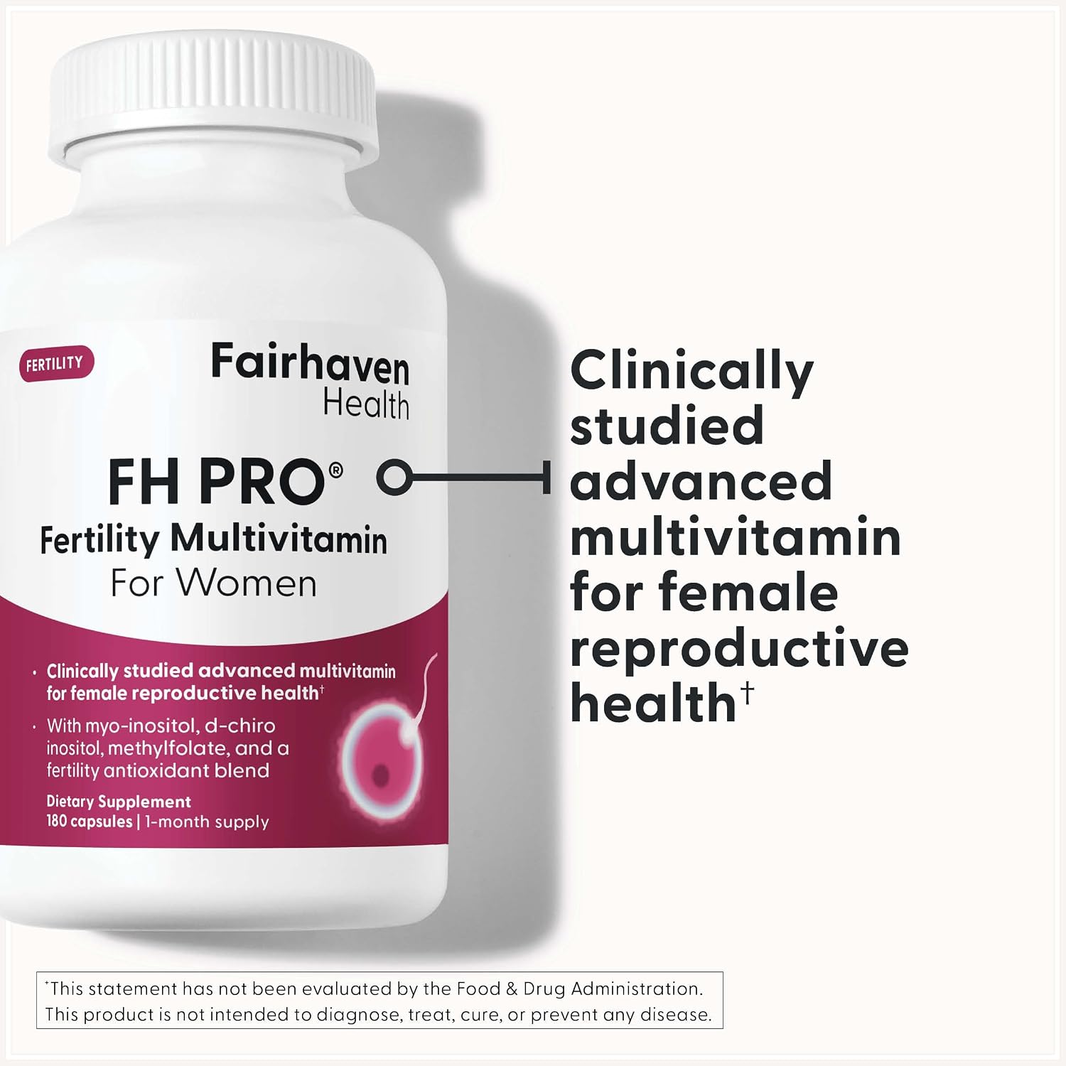 Fairhaven Health FH Pro for Women | Fertility Supplement with Myo-Inositol & CoQ10 | 180 Capsules - görsel 2