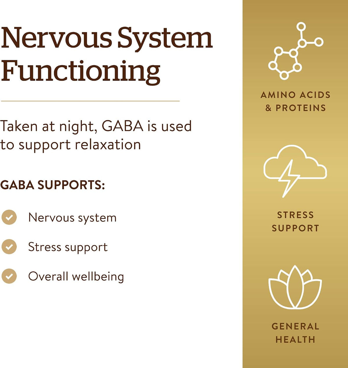 Solgar GABA 500 mg, 100 Vegetable Capsules – Relaxation & Nervous System Support - görsel 4
