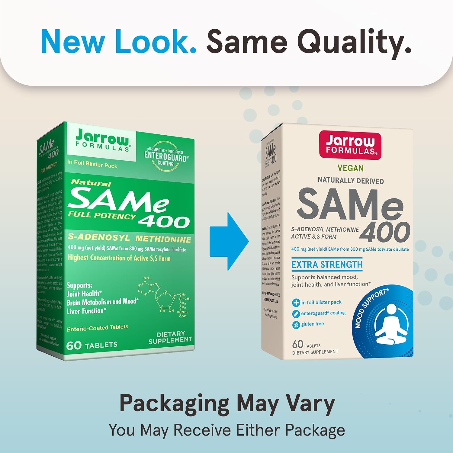 Jarrow Formulae SAMe Supplement 400 mg - 60 Tablets - High Concentration of Active S,S Form - görsel 2