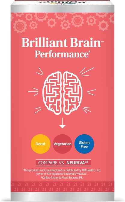 21st Century Brilliant Brain Performance Capsules - Cognitive Health Support - 30 Capsules