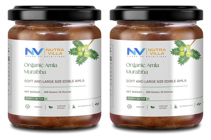 Nutravilla Organic Amla Murabba – Dry and Natural Awla Murrabba, 450g Jar