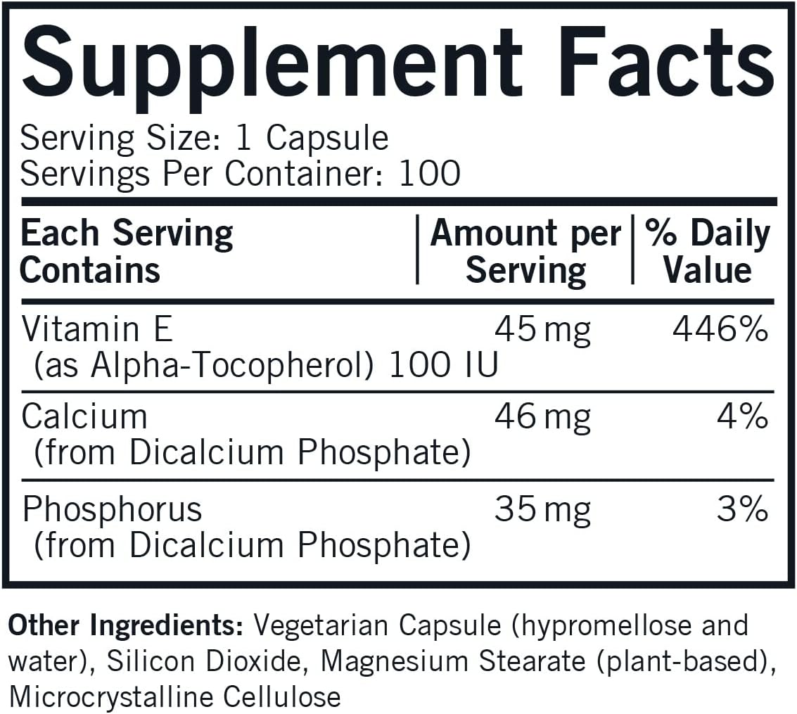 Kirkman Vitamin E 100 IU – Hypoallergenic, 100 Vegetarian Capsules - görsel 2