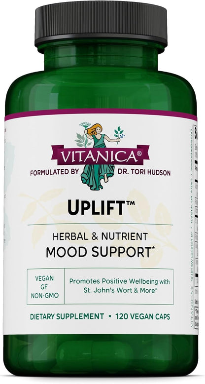 Vitanica Uplift – Vegan Mood Support Supplement, 120 Capsules