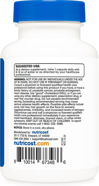Nutricost Pregnenolone 50mg, 120 Vegetarian Capsules - Non-GMO, Gluten-free