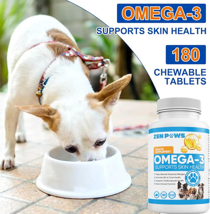 Zenpaws Omega-3 Fish Oil for Dogs – 180 Chewable Tablets