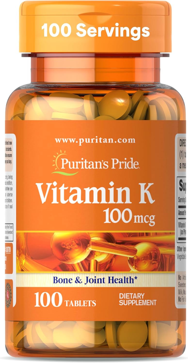 Puritan's Pride Premium Vitamin K 100mcg Tablets - görsel 1