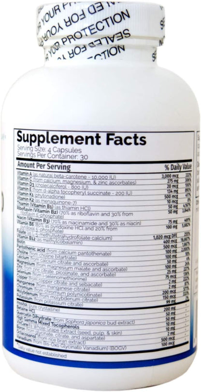 Multi Two (120 Capsules) – Advanced, Full-Spectrum Multivitamin, Mineral and Cofactor Formula – Coenzyme Vitamins – Veggie Caps