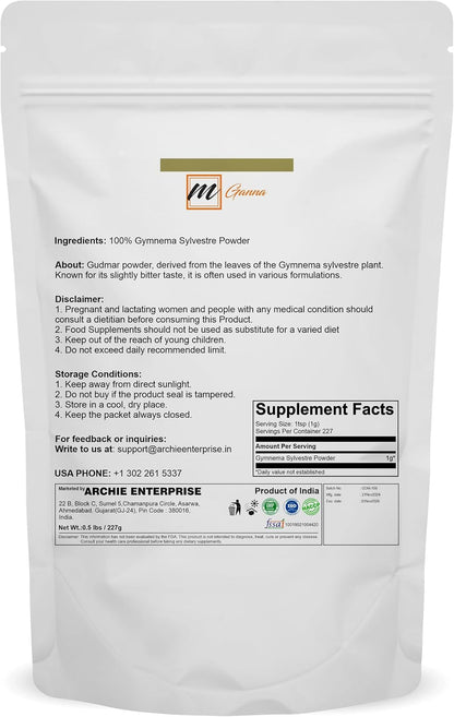 100% Natural Pure Gudmar (Gymnema Sylvestre) Powder for Health and Skin care 227 g – Image 2