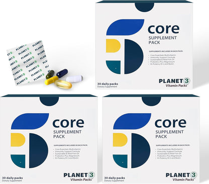 Planet 3 Vitamin Packs – All-in-One Daily Vitamin Packs for Men & Women, 90 Count – Image 1