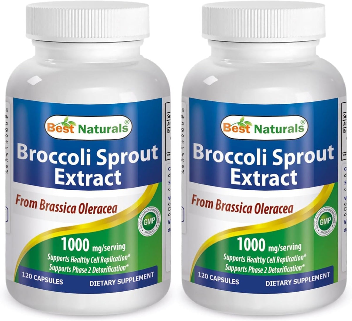 Best Naturals Broccoli Sprout Extract 1000mg per Serving - 120 Capsules (Pack of 2) - görsel 1