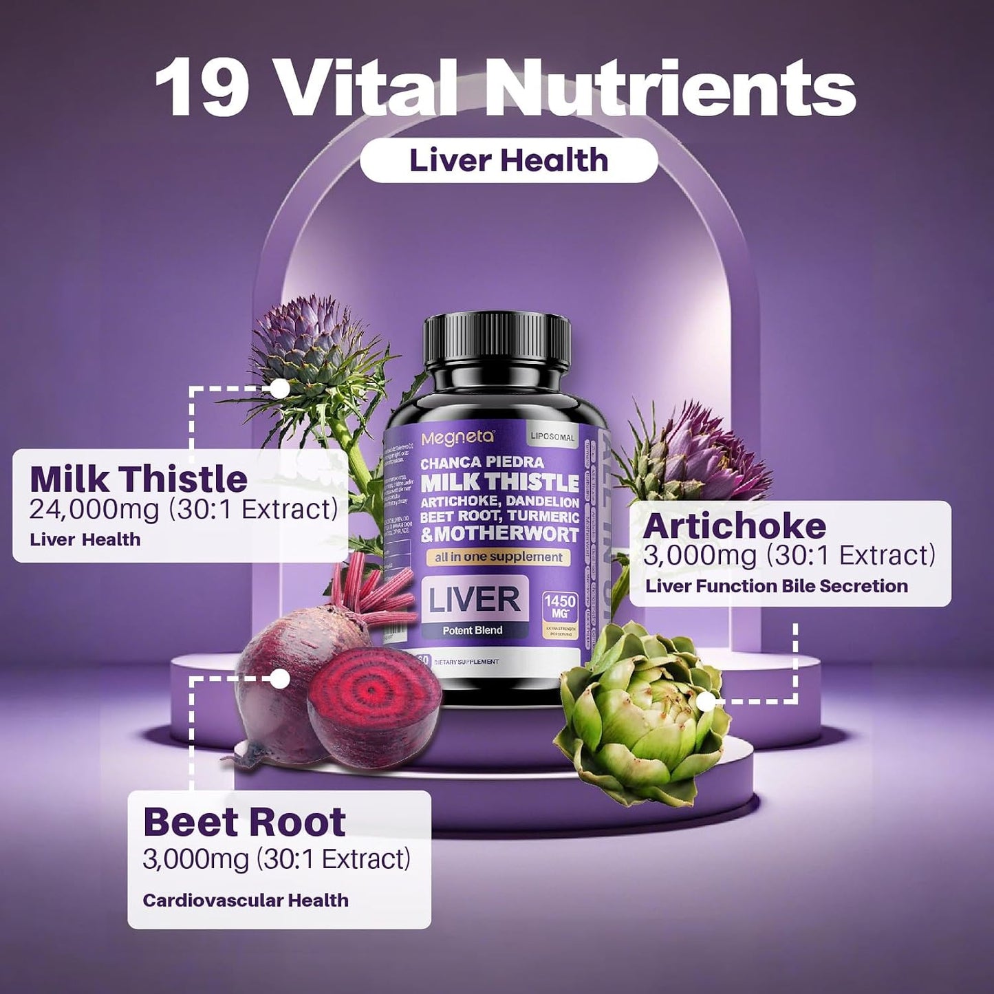 Milk Thistle Supplement – Traditional Liver Support, Vegan, Made in USA (180 Capsules) - görsel 3