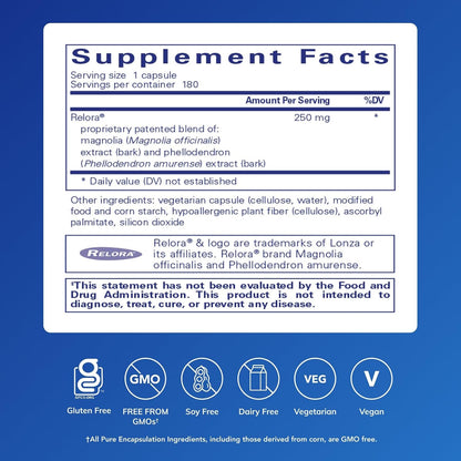 Pure Encapsulations Relora – Hypoallergenic Stress Support Supplement