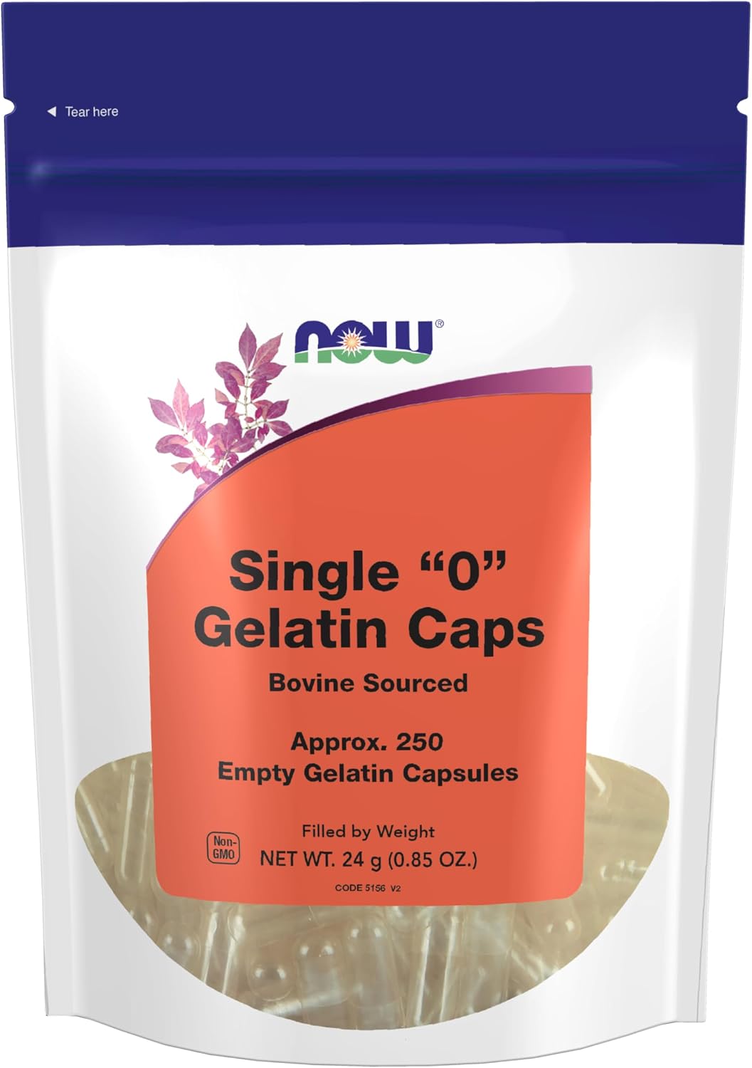 NOW Foods Empty Gelatine Capsules, Size "0", Bovine Sourced, 1,000 Capsules - görsel 9