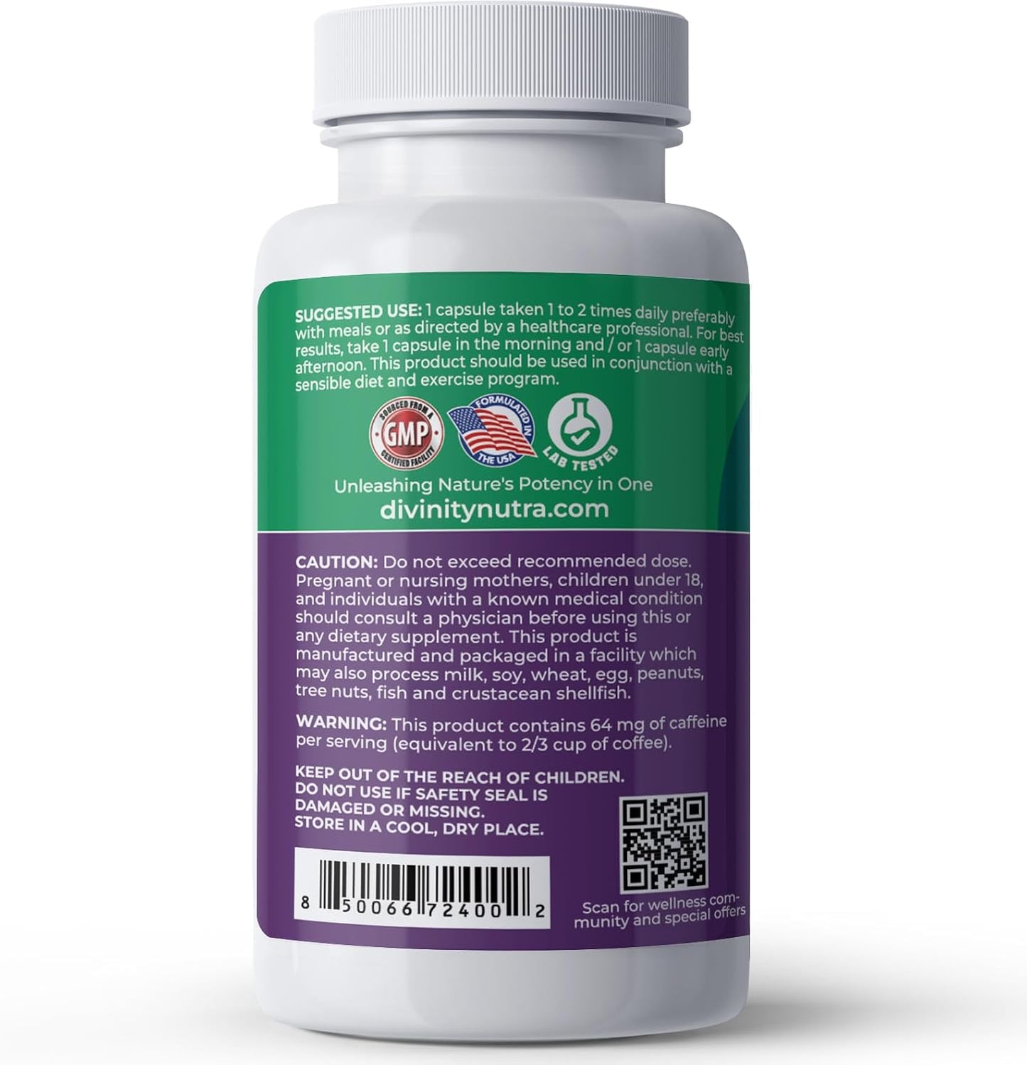 Divinity Nutra Thermogenic Brazilian Lean, Supplements for Bloating for Women & Men, 60 Capsules - görsel 2