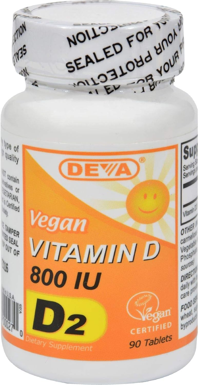 Deva Vegan Vitamins Vitamin D 800 IU, 90 Vegan Tablets - görsel 1