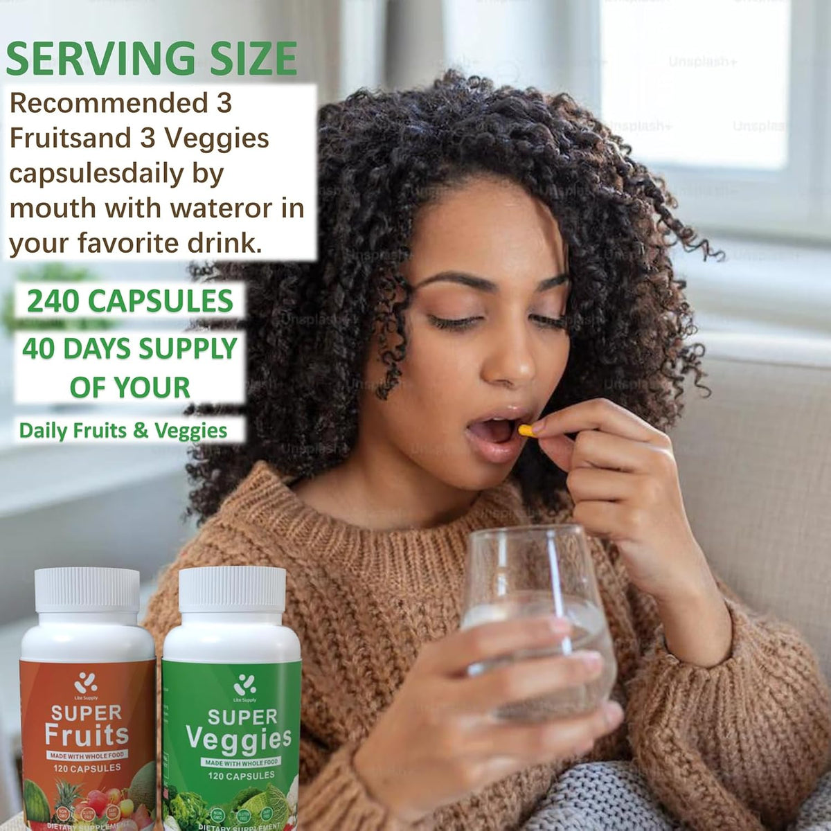Lite Supply Fruits and Veggies Food Supplement – 240 Capsules - görsel 8