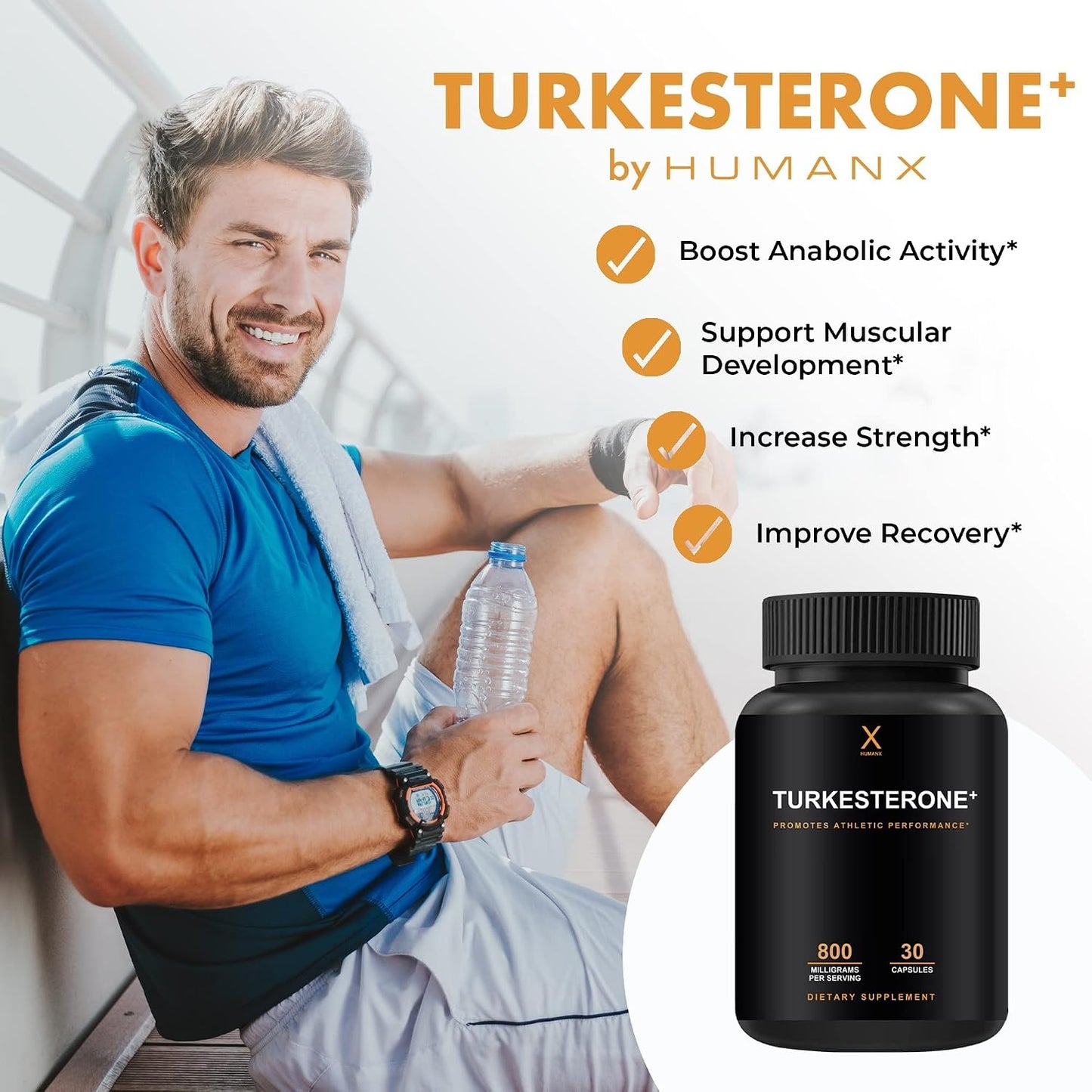 HUMANX Turkesterone+ 800mg with Liposome Matrix - Natural Anabolic Supplement for Muscle Development and Athletic Performance - görsel 2