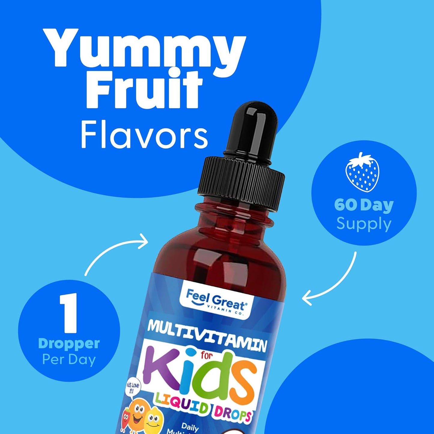 Feel Great Vitamins Organic Multivitamin Liquid for Children, 60 ml - görsel 3