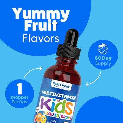 Feel Great Vitamins Organic Multivitamin Liquid for Children, 60 ml