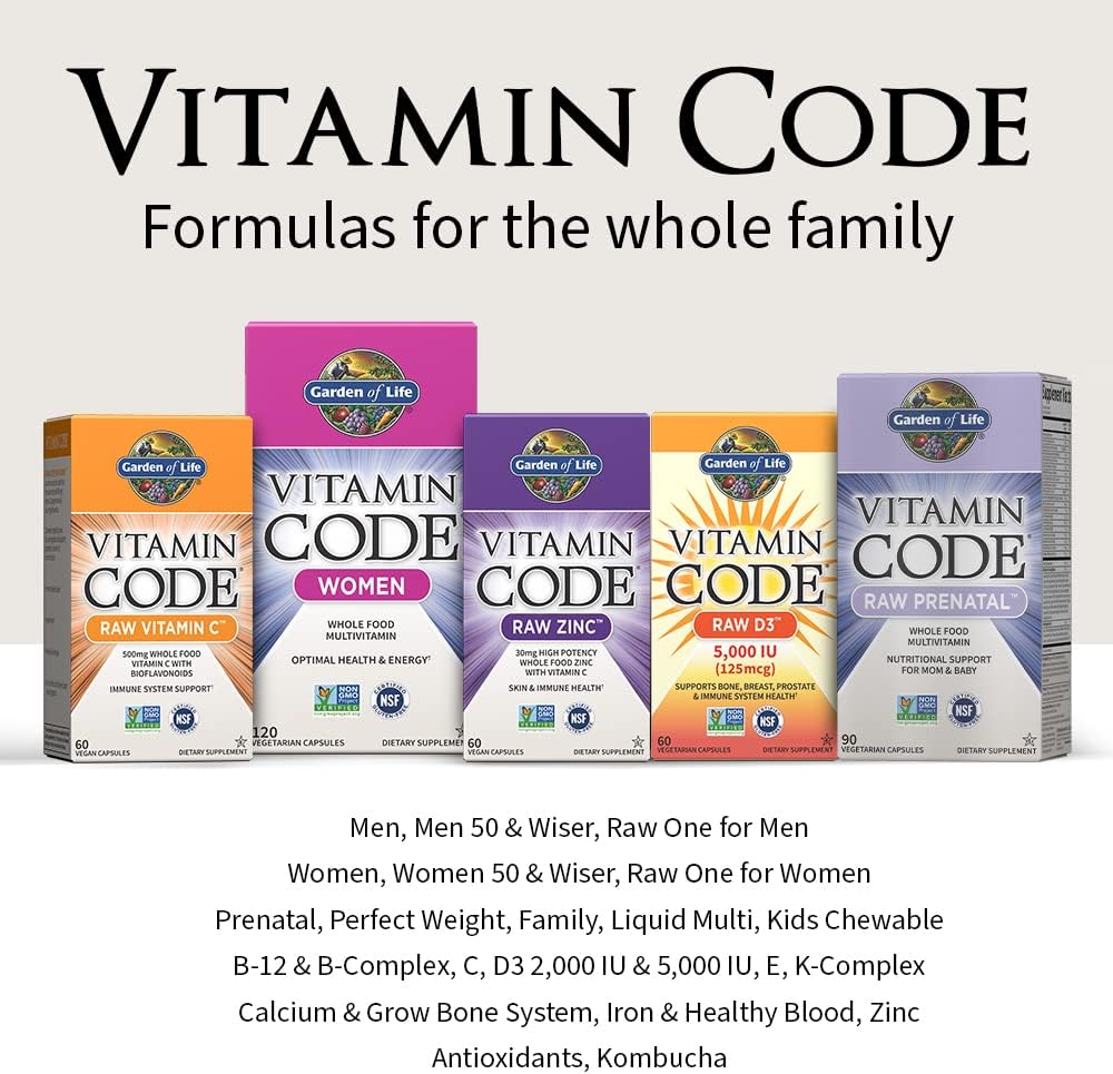 Garden of Life Vitamin Code Family Multi - 120 Vegetarian Capsules, Whole Food Vitamins with Probiotics - görsel 7