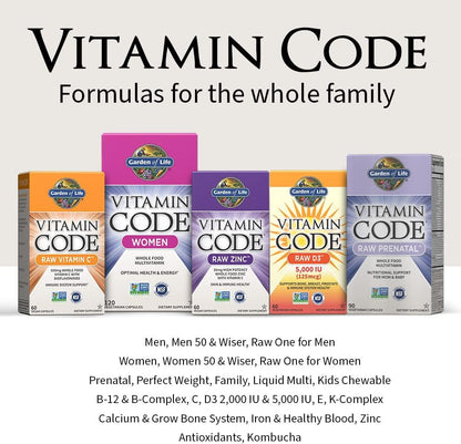 Garden of Life Vitamin Code Family Multi - 120 Vegetarian Capsules, Whole Food Vitamins with Probiotics