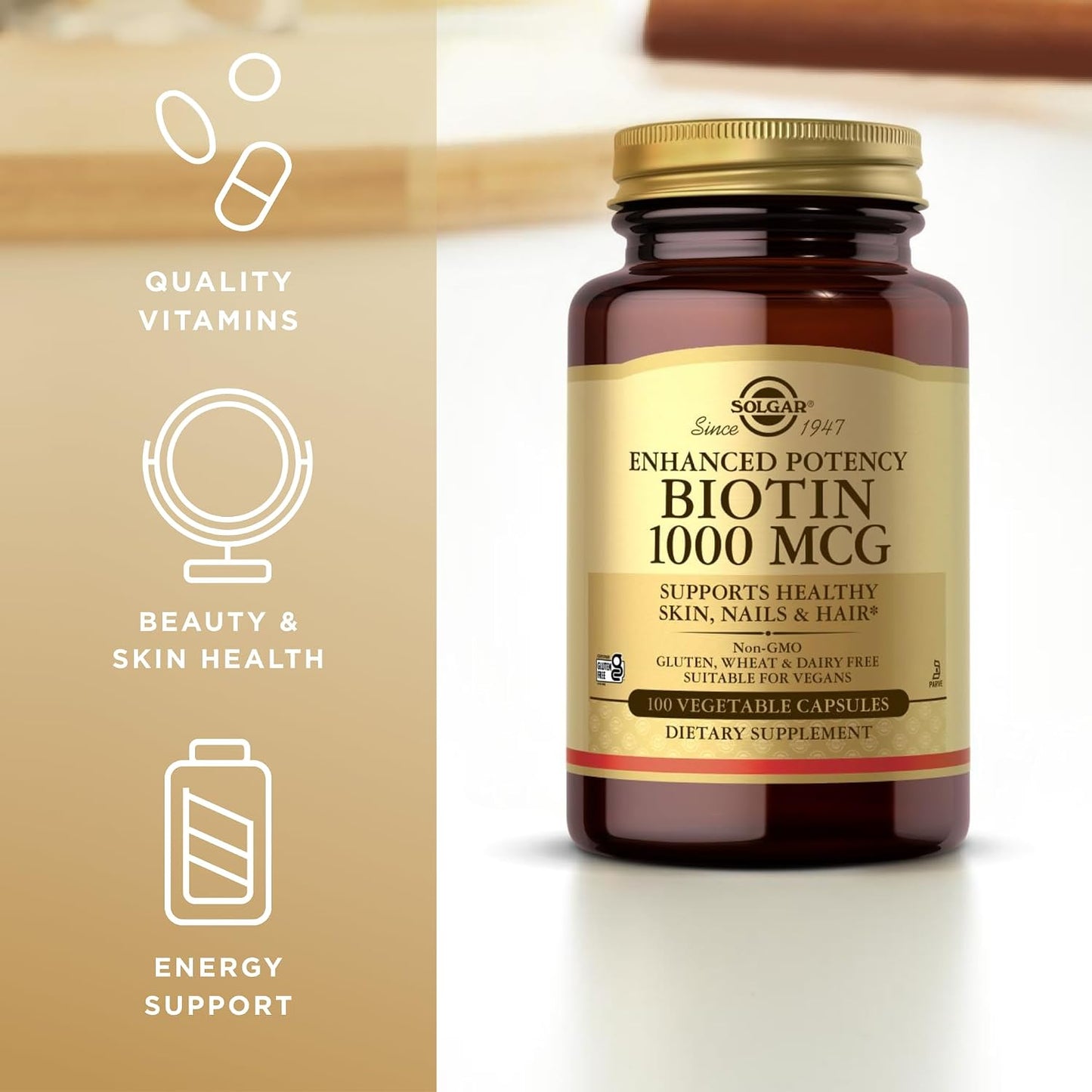 Solgar Biotin 1000 mcg, 100 Vegetable Capsules - görsel 4