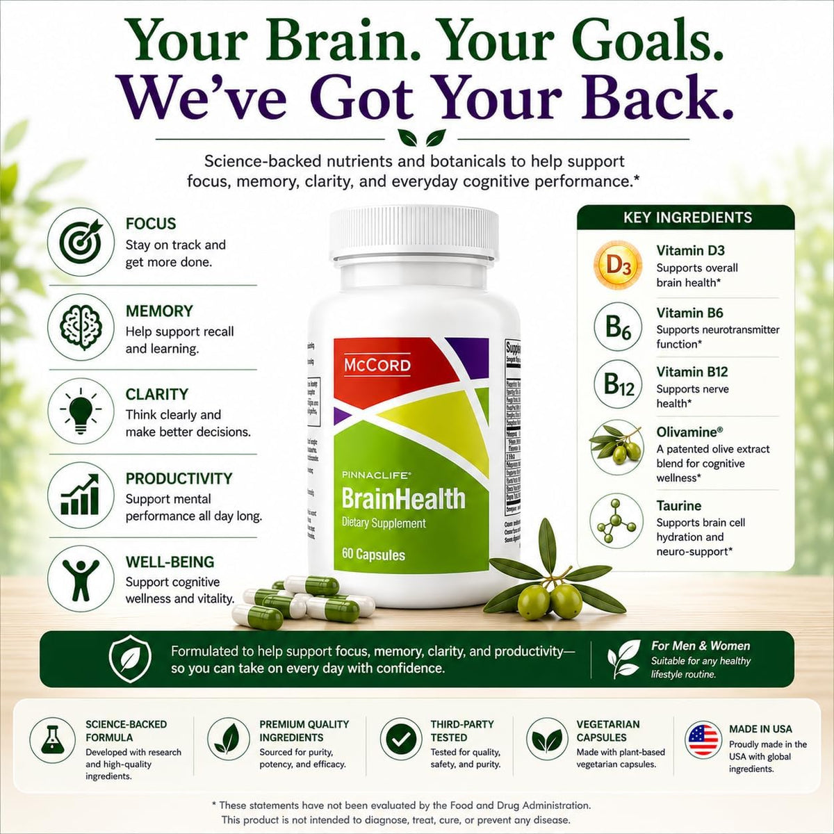 McCord BrainHealth Brain Supplement – for Memory, Focus and Mental Clarity - görsel 8