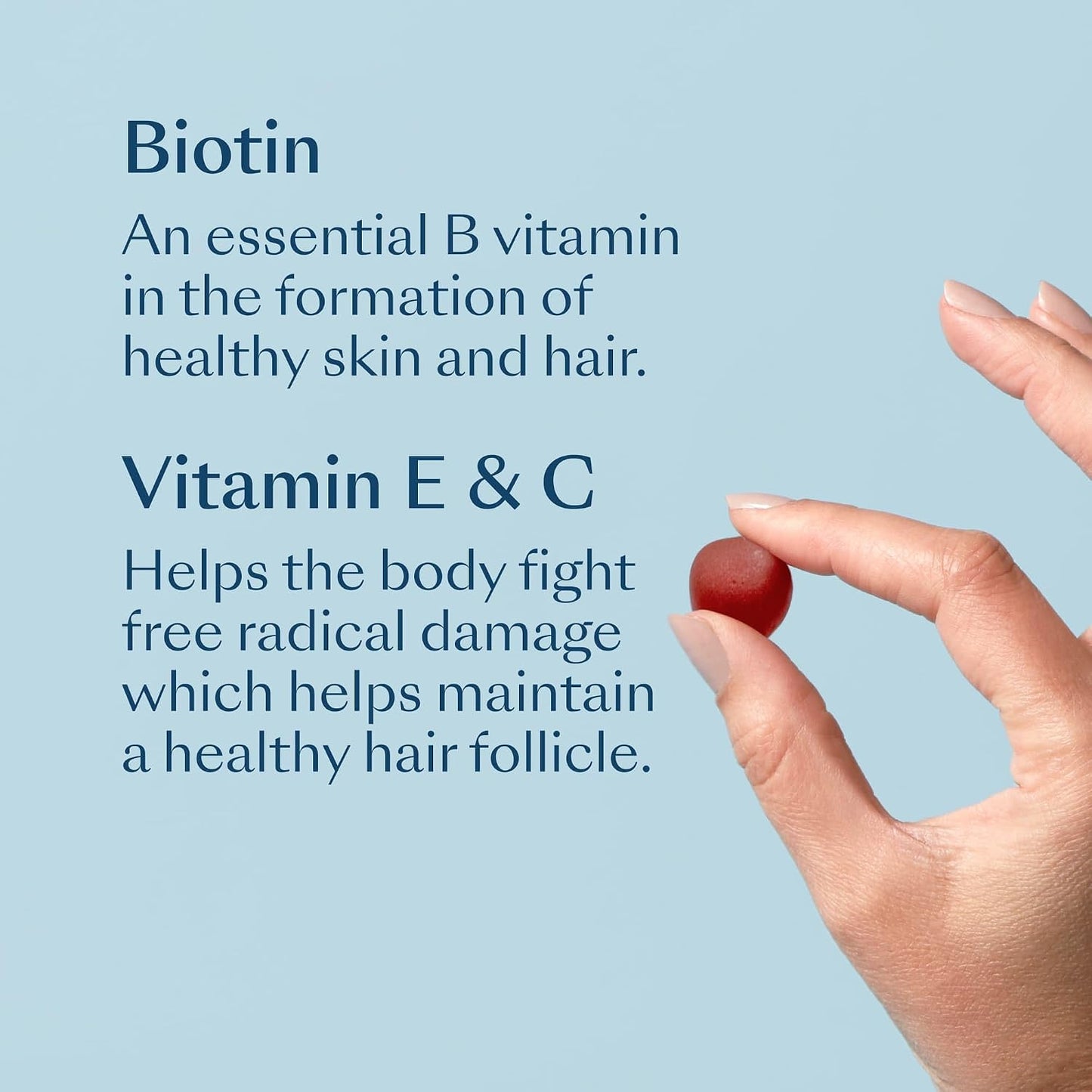 eSalon Biotin Hair Gummies, Multivitamin, Cherry Flavour, 60 Count, 30 Day Supply - görsel 2