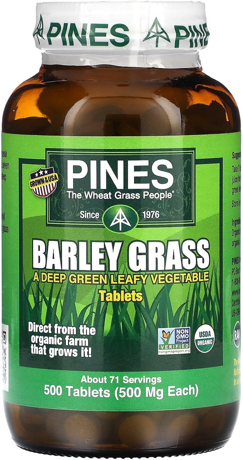 Pines International Barley Grass Tablets, 500 Count - görsel 1